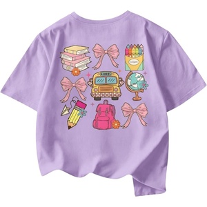 image:imageRoseSeek Girls Letter Animal Graphic Tees Short Sleeve Crewneck T Shirts Oversized Vacation Summer TopsMauve Medium Purple