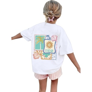 image:imageRoseSeek Girls Letter Animal Graphic Tees Short Sleeve Crewneck T Shirts Oversized Vacation Summer TopsWhite