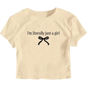 image:imageRoseSeek Girls Letter Bow Graphic Tees Short Sleeve Crewneck Cute Shirts for Teen Girls TrendyBlack Apricot