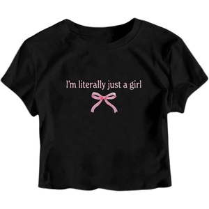 image:imageRoseSeek Girls Letter Bow Graphic Tees Short Sleeve Crewneck Cute Shirts for Teen Girls TrendyBow Black