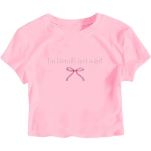 image:imageRoseSeek Girls Letter Bow Graphic Tees Short Sleeve Crewneck Cute Shirts for Teen Girls TrendyBow Pink