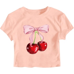 image:imageRoseSeek Girls Letter Bow Graphic Tees Short Sleeve Crewneck Cute Shirts for Teen Girls TrendySoft Pink