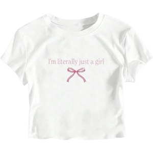 image:imageRoseSeek Girls Letter Bow Graphic Tees Short Sleeve Crewneck Cute Shirts for Teen Girls TrendyWhite