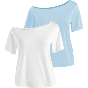 image:imageRoseSeek Girls Off The Shoulder Tops Short Sleeve Cute Summer T Shirts for Teens Girls Y2k Tops TrendyBlue and White