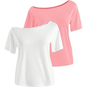 image:imageRoseSeek Girls Off The Shoulder Tops Short Sleeve Cute Summer T Shirts for Teens Girls Y2k Tops TrendyPink and White
