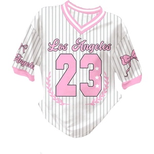 image:imageRoseSeek Girls Oversized Tshirts Number Graphic Jersey Shirts V Neck Short Sleeve Sports Tee Tops StreetwearPink and White