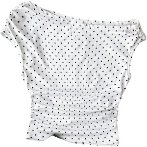 image:imageRoseSeek Girls Polka Dots Off The Shoulder T Shirts Cute Crop Tops Summer TopsBlack and White