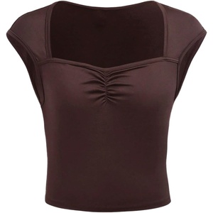 image:imageRoseSeek Girls Ruched Cap Sleeve Tops Sweetheart Neck Slim Fit Cropped T Shirts Cute Summer ClothesRoyal Blue
