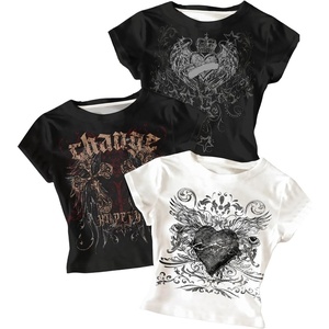 image:imageRoseSeek Girls Shirts 3 Packs Graphic Tees Vacation Hibiscus Top Crewneck Short Sleeve Cute Tops Summer Slim Fit T ShirtDark Black White