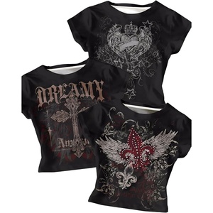 image:imageRoseSeek Girls Shirts 3 Packs Graphic Tees Vacation Hibiscus Top Crewneck Short Sleeve Cute Tops Summer Slim Fit T ShirtGothic Multicolor