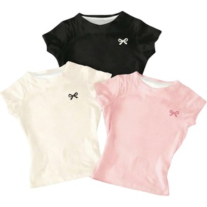 image:imageRoseSeek Girls Shirts 3 Packs Graphic Tees Vacation Hibiscus Top Crewneck Short Sleeve Cute Tops Summer Slim Fit T ShirtPink Beige Black