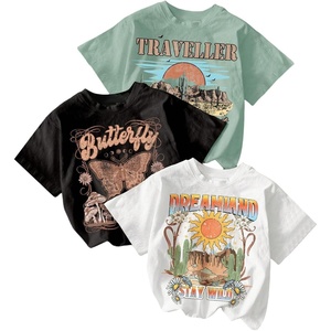 image:imageRoseSeek Girls Shirts 3 Packs Star Butterfly Graphic Tees Crew Neck Short Sleeve T Shirt Casual TopsBlack Green White