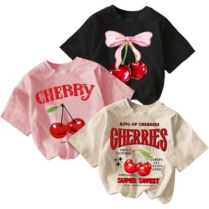 image:imageRoseSeek Girls Shirts 3 Packs Star Butterfly Graphic Tees Crew Neck Short Sleeve T Shirt Casual TopsCherry Multicolor