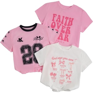 image:imageRoseSeek Girls Shirts 3 Packs Star Butterfly Graphic Tees Crew Neck Short Sleeve T Shirt Casual TopsWhite Pink Black