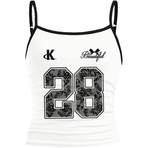 image:imageRoseSeek Girls Sleeveless Jersey Shirts Number Graphic Camisole Tops Workout Sports Y2K TopWhite