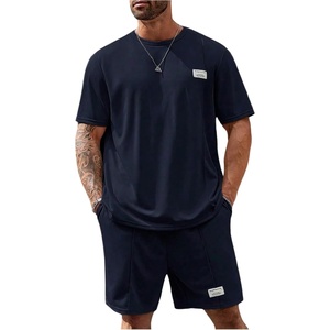 image:imageRoseSeek Mens Big and Tall Shorts Set Short Sleeve T Shirt and Track Shorts Clothing Set 2 Piece OutfitsDeep Blue