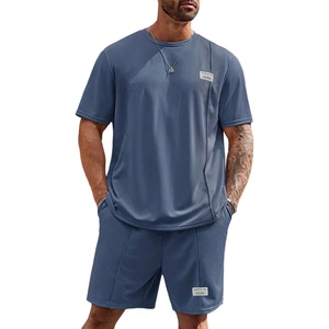 image:imageRoseSeek Mens Big and Tall Shorts Set Short Sleeve T Shirt and Track Shorts Clothing Set 2 Piece OutfitsDeep Dusty Blue
