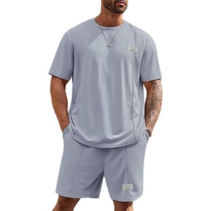 image:imageRoseSeek Mens Big and Tall Shorts Set Short Sleeve T Shirt and Track Shorts Clothing Set 2 Piece OutfitsLight Blue