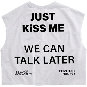 image:imageRoseSeek Mens Cap Sleeve Graphic Tees Crewneck Summer T Shirts Crop Tops StreetwearLetter White