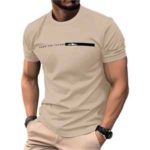 image:imageRoseSeek Mens Color Block Short Sleeve Tee Shirts Casual Crewneck T Shirt Trendy Summer TopsApricot and Black