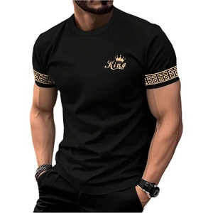 image:imageRoseSeek Mens Color Block Short Sleeve Tee Shirts Casual Crewneck T Shirt Trendy Summer TopsBrown and Black
