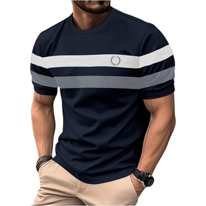 image:imageRoseSeek Mens Color Block Short Sleeve Tee Shirts Casual Crewneck T Shirt Trendy Summer TopsDark Blue