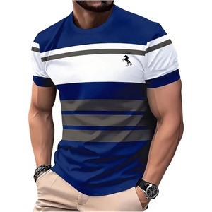 image:imageRoseSeek Mens Color Block Short Sleeve Tee Shirts Casual Crewneck T Shirt Trendy Summer TopsDeep Blue White