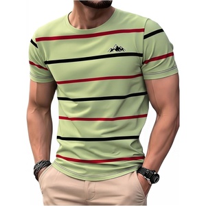 image:imageRoseSeek Mens Color Block Short Sleeve Tee Shirts Casual Crewneck T Shirt Trendy Summer TopsLime Green