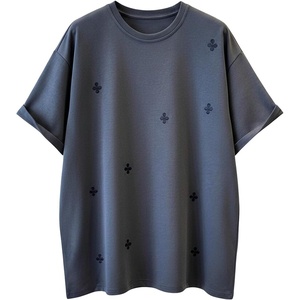 image:imageRoseSeek Mens Floral Embroidered Tops Crew Neck Short Sleeve Streetwear Tops Summer OutfitsMulticolor
