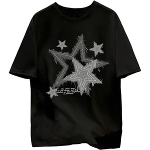 image:imageRoseSeek Mens Geometric Star Graphic Tees Short Sleeve Crew Neck T Shirts Loose Fit TShirtsBlack