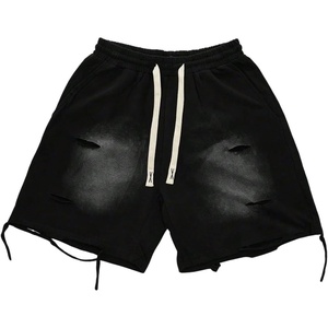 image:imageRoseSeek Mens Glitter Rhinestone Sparkle Shorts Ripped Drawstring Waist Wide Leg Rave Shorts with PocketsPure Black