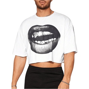 image:imageRoseSeek Mens Graphic Tees Short Sleeve Crew Neck Drop Shoulder Cropped T Shirt Summer Funny Tee ShirtsWhite