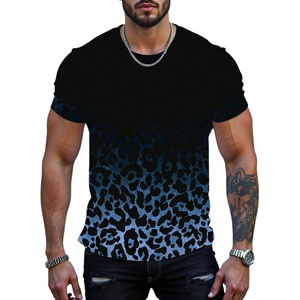 image:imageRoseSeek Mens Leopard Ombre Summer Tops Crew Neck Short Sleeve Graphic Tees Vintage T Shirt TrendyMulticolor Blue