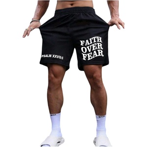image:imageRoseSeek Mens Letter Graphic Shorts Elastic High Waisted Straight Leg Street Track Shorts with PocketsBlack