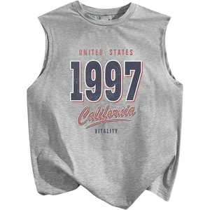 image:imageRoseSeek Mens Number Print Jersey Tank Top Crew Neck Sleeveless Graphic Vest TopsLight Grey