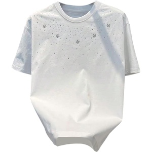 image:imageRoseSeek Mens Rhinestone T Shirts Glitter Crewneck Short Sleeve Casual Summer Tops Tee ShirtWhite