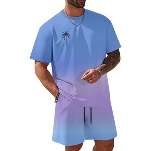 image:imageRoseSeek Mens Short Sets 2 Piece Outfits Tropical Graphic Tees and Shorts Sets Beach Vacation OutfitsBlue Purple