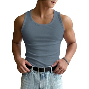 image:imageRoseSeek Mens Summer Tank Top Scoop Neck Knit Gym Workout Muscle Tank Undershirt Sleeveless ShirtsDusty Blue