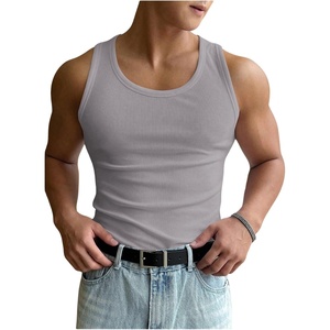 image:imageRoseSeek Mens Summer Tank Top Scoop Neck Knit Gym Workout Muscle Tank Undershirt Sleeveless ShirtsGrey