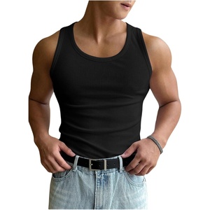 image:imageRoseSeek Mens Summer Tank Top Scoop Neck Knit Gym Workout Muscle Tank Undershirt Sleeveless ShirtsSoft Black
