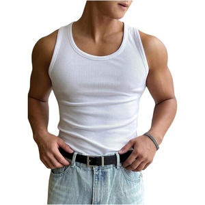 image:imageRoseSeek Mens Summer Tank Top Scoop Neck Knit Gym Workout Muscle Tank Undershirt Sleeveless ShirtsSolid White