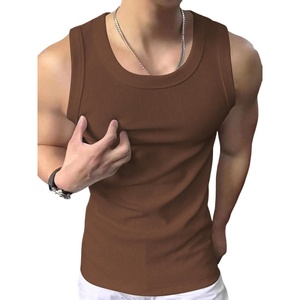 image:imageRoseSeek Mens Summer Tank Tops Sleeveless Undershirts Tank Basic Workout Gym Muscle ShirtsKhaki Brown