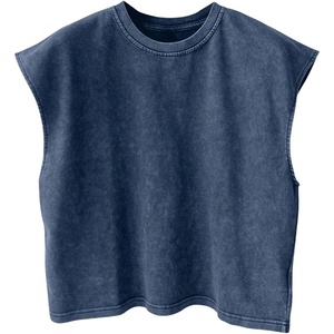 image:imageRoseSeek Mens Summer Washed Tank Tops Sleeveless Shirts Crewneck Cap Sleeve Crop Top Vintage Muscle T ShirtsBlue