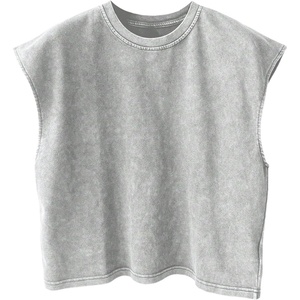 image:imageRoseSeek Mens Summer Washed Tank Tops Sleeveless Shirts Crewneck Cap Sleeve Crop Top Vintage Muscle T ShirtsGrey