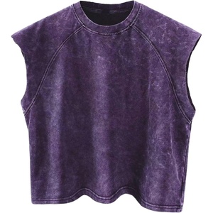 image:imageRoseSeek Mens Summer Washed Tank Tops Sleeveless Shirts Crewneck Cap Sleeve Crop Top Vintage Muscle T ShirtsMauve Purple