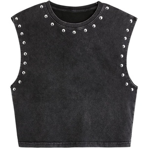 image:imageRoseSeek Mens Summer Washed Tank Tops Sleeveless Shirts Crewneck Cap Sleeve Crop Top Vintage Muscle T ShirtsMulticolor Black