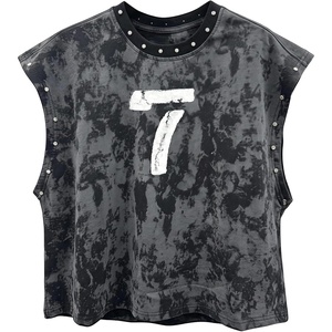 image:imageRoseSeek Mens Summer Washed Tank Tops Sleeveless Shirts Crewneck Cap Sleeve Crop Top Vintage Muscle T ShirtsWashed Black