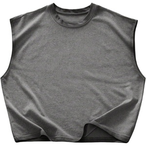 image:imageRoseSeek Mens Summer Washed Tank Tops Sleeveless Shirts Crewneck Cap Sleeve Crop Top Vintage Muscle T ShirtsWashed Grey