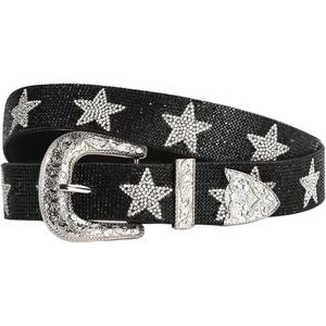 image:imageRoseSeek Mens Y2k Star Rhinestone Studded Belts Glitter Vintage Punk Waist Belts Street AccessoriesSolid Black