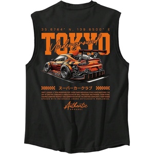 image:imageRoseSeek Retro Graphic Tank Top for Men Crew Neck Summer Sleeveless Tops Hippop StreetwearBlack and Orange